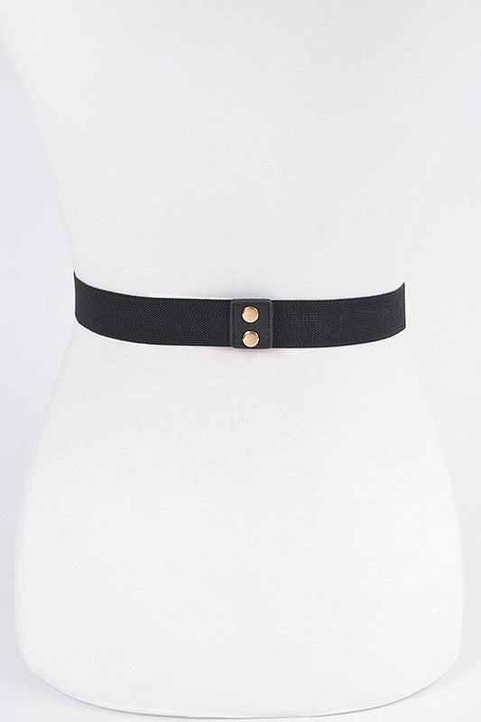 Gold Circles  Buckle Elastic Belt