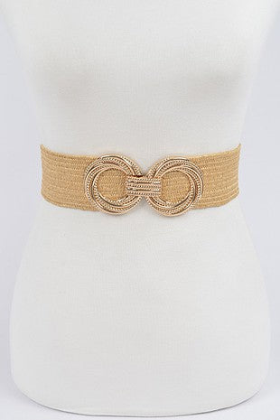 Double Circle Buckle Elastic Betl