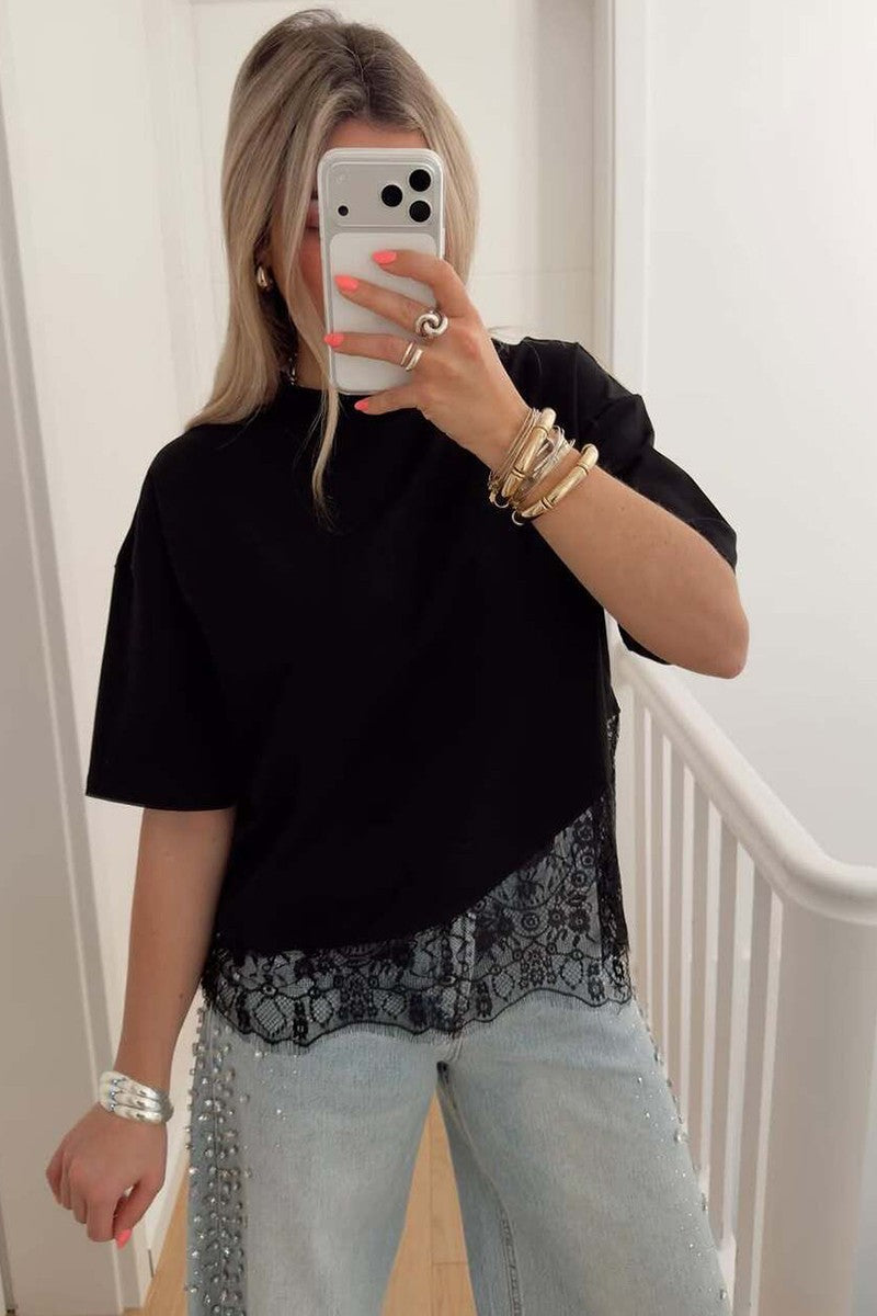 Asymmetrical Lace Top