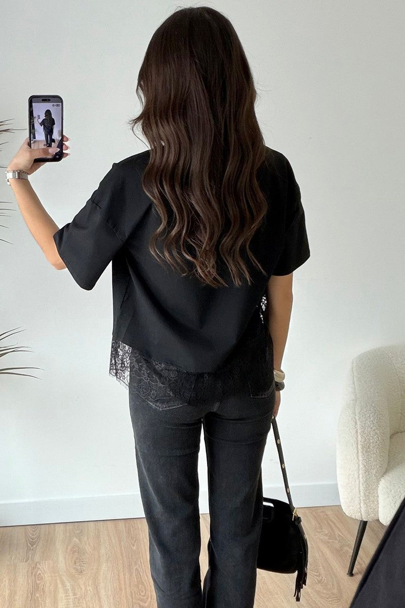 Asymmetrical Lace Top