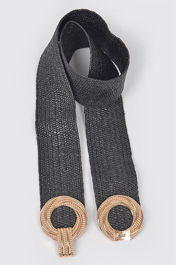 Double Circle Buckle Elastic Betl